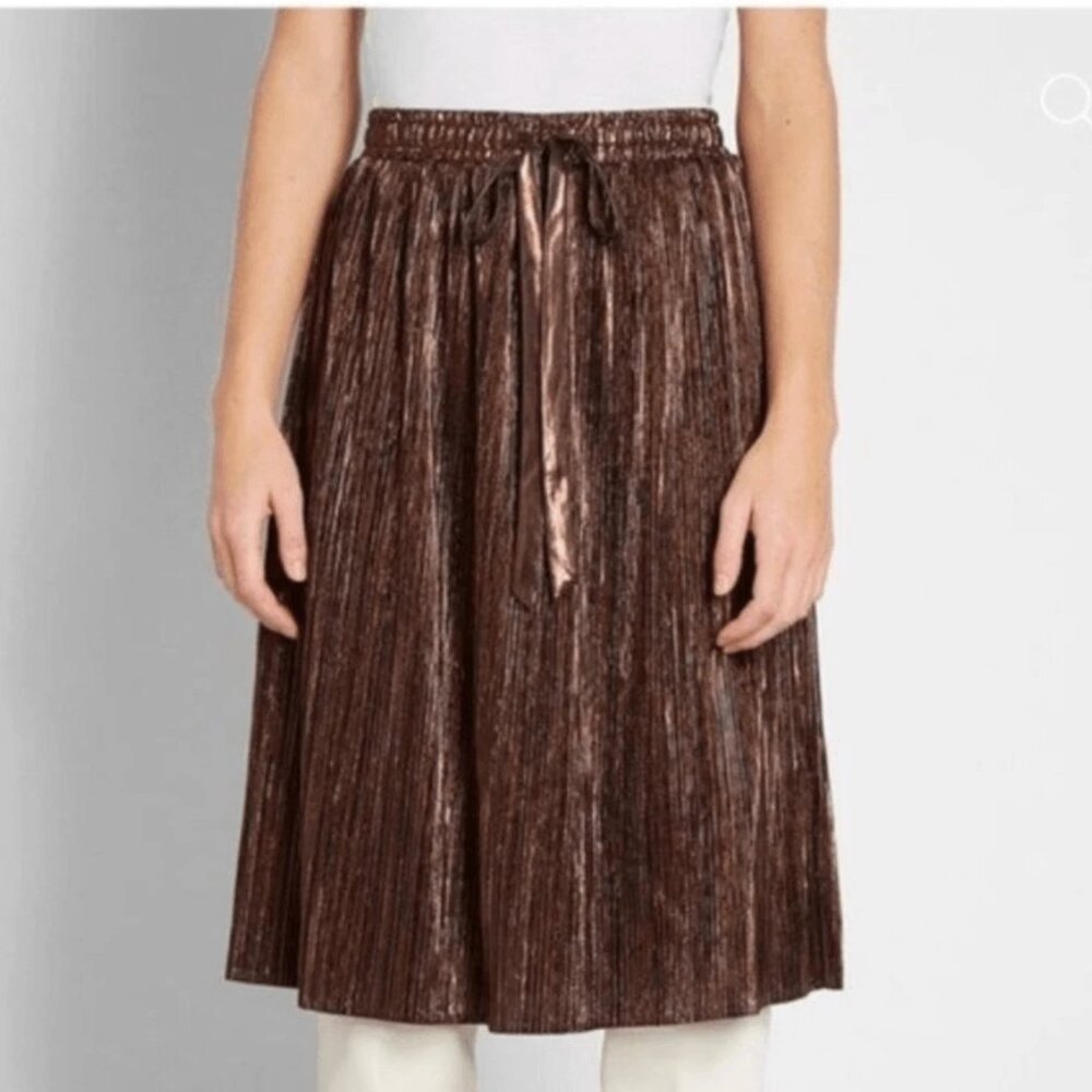 Modcloth Metallic Skirt Bronze Size smal